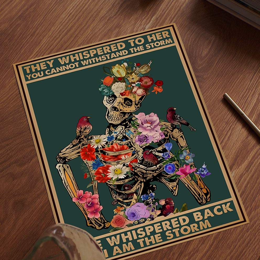 Vintage Flower Skeleton I Am the Storm Printable - Image 5