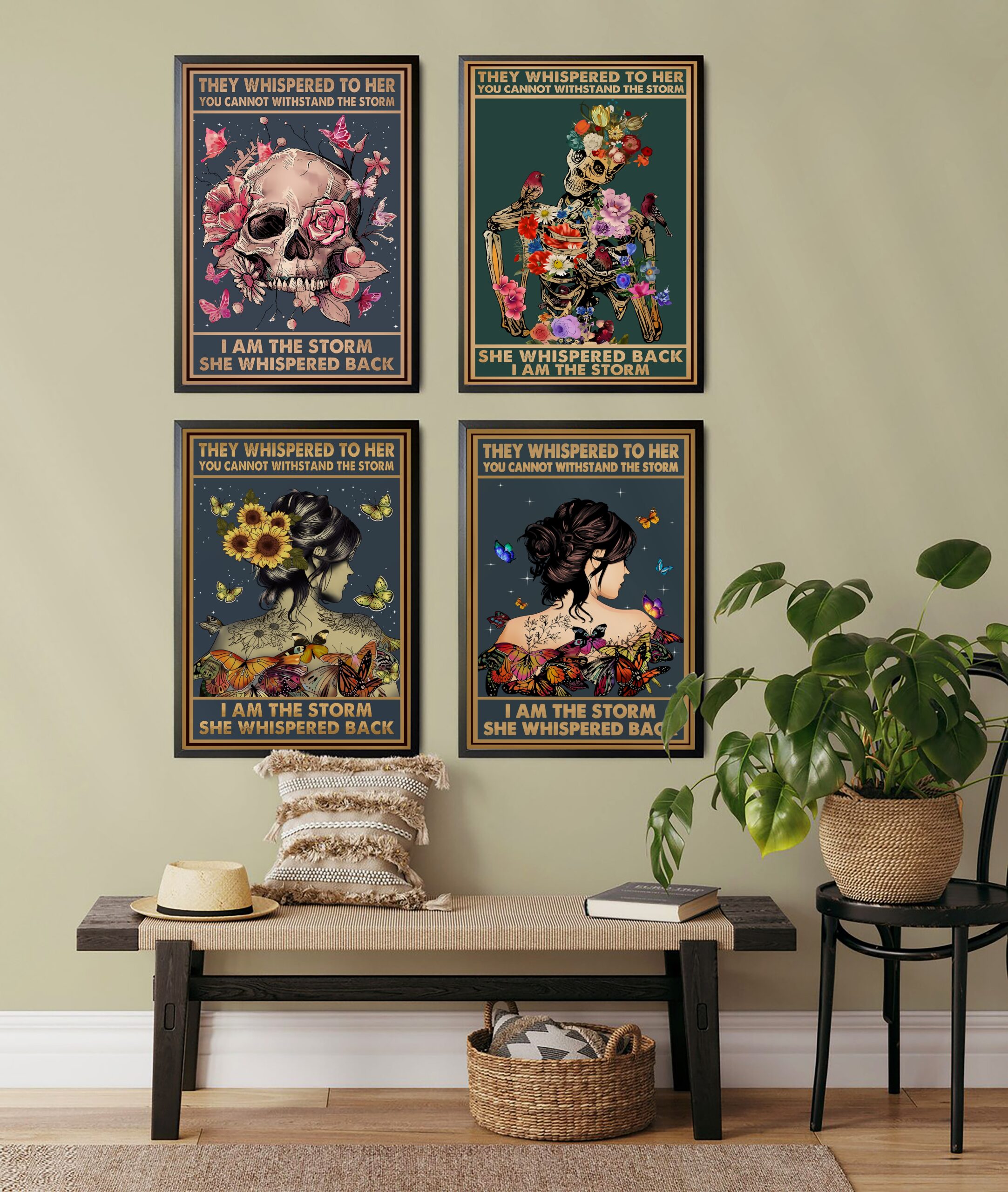 Vintage Flower Skeleton I Am the Storm Printable - Image 6