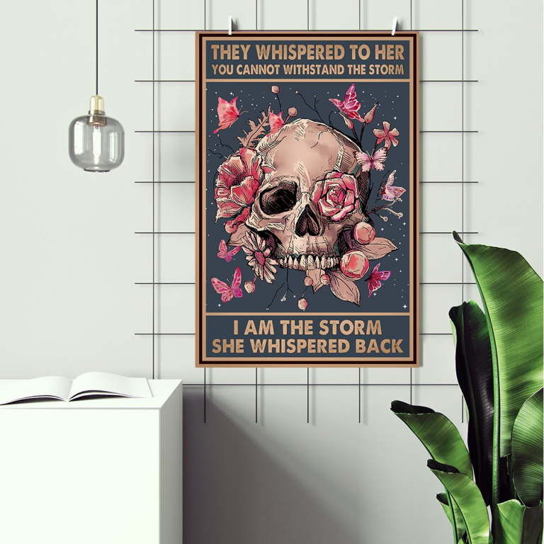 I Am the Storm print framed above a bed