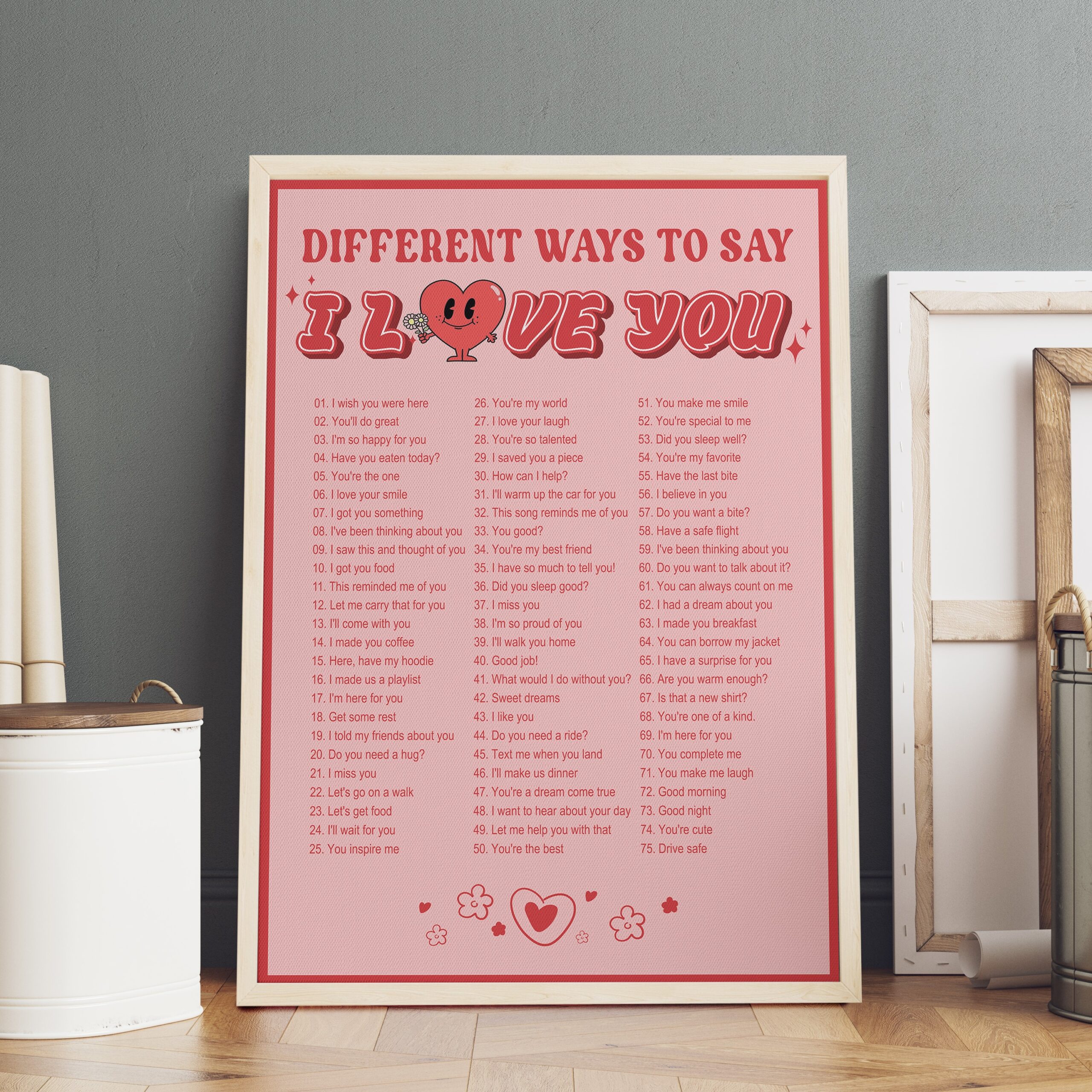 Ways to Say I Love You Positive Affirmation Wall Art - Image 4
