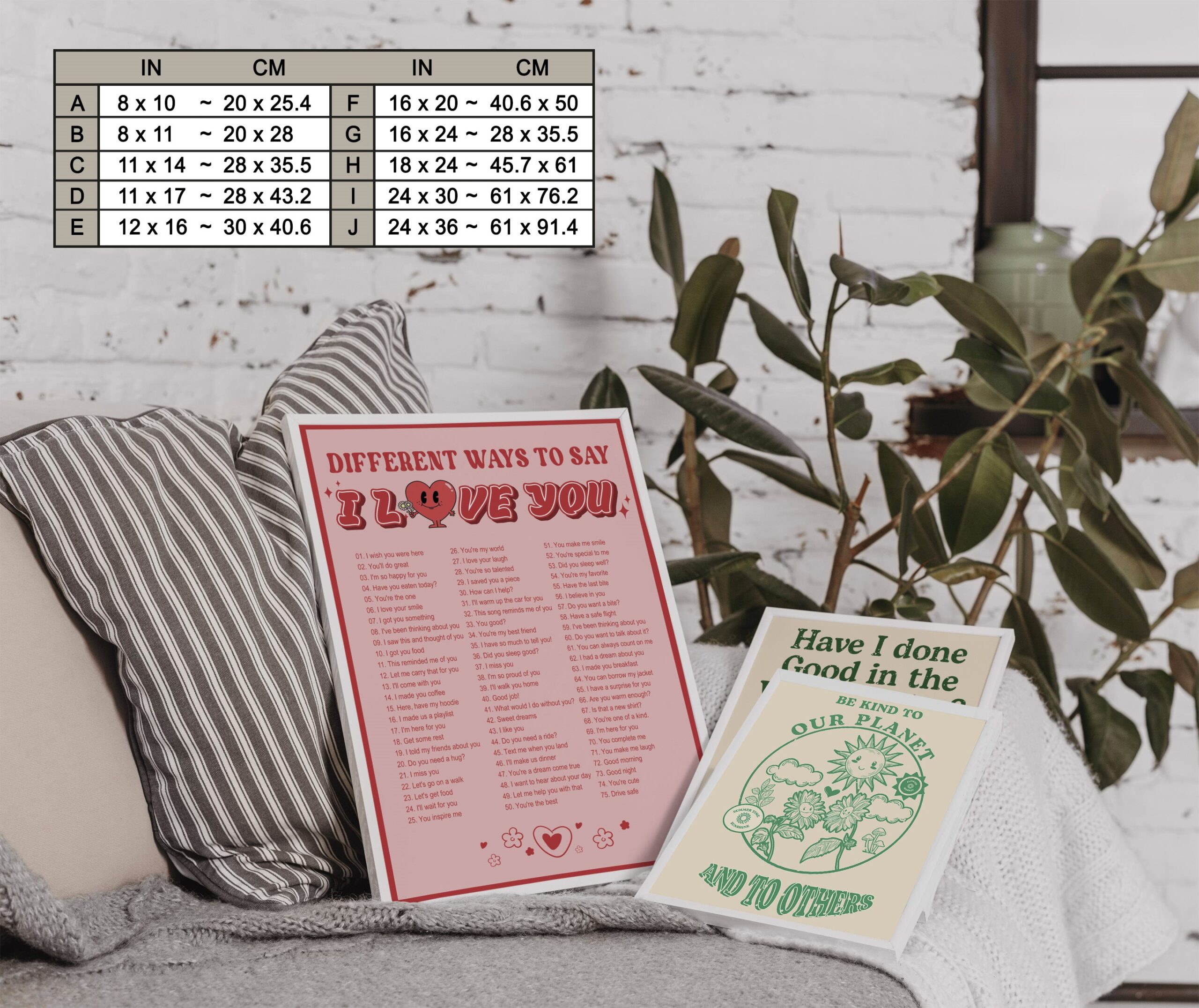 Ways to Say I Love You Positive Affirmation Wall Art - Image 7