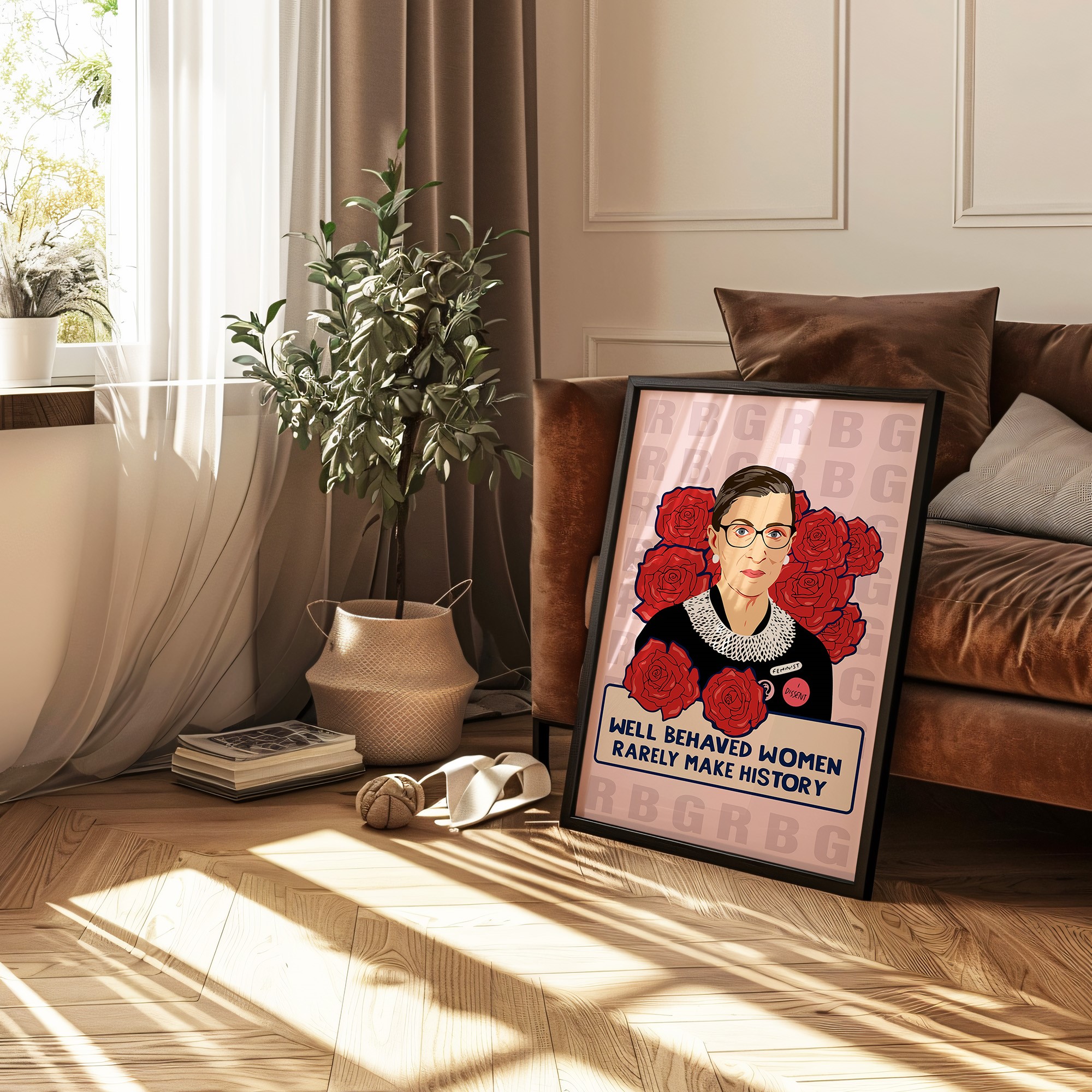 Well-Behaved RBG Empower Women Inspirational Quote Wall Art - Image 4