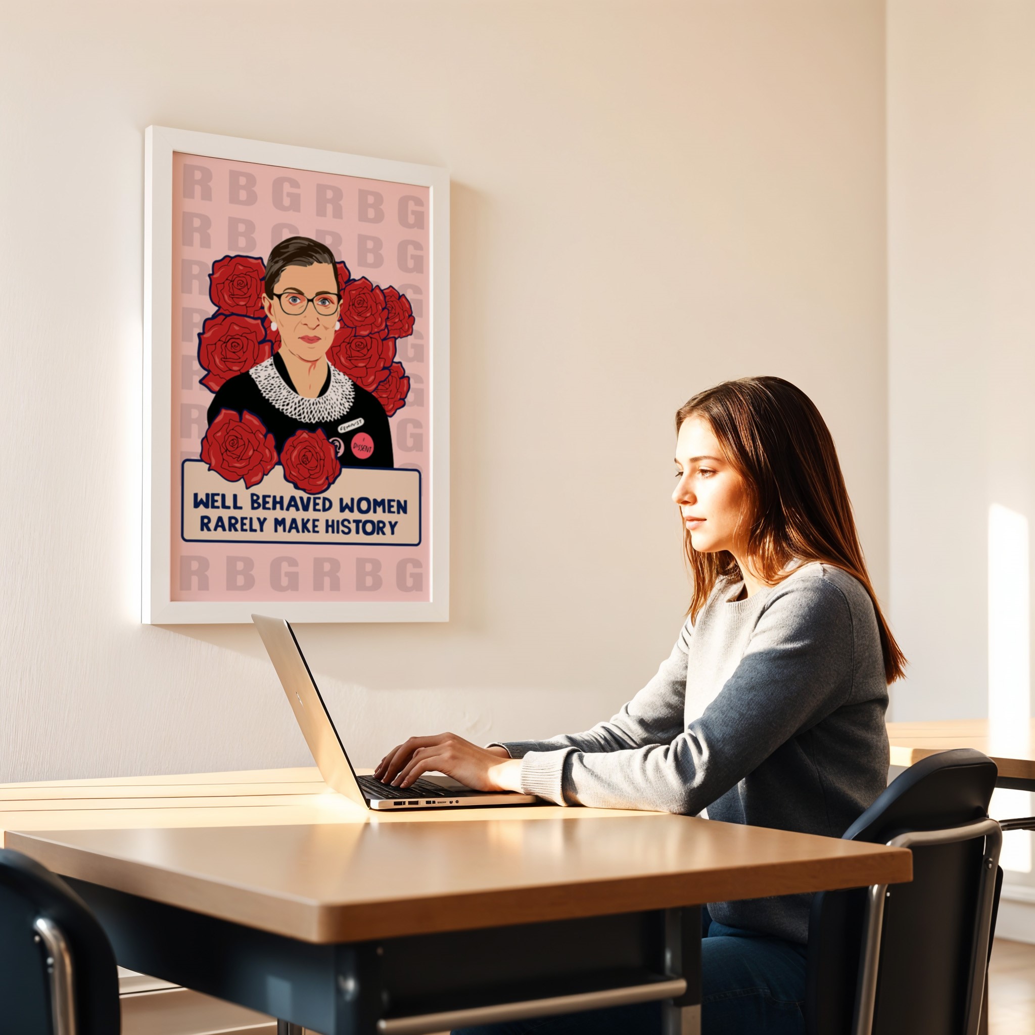 Well-Behaved RBG Empower Women Inspirational Quote Wall Art - Image 5