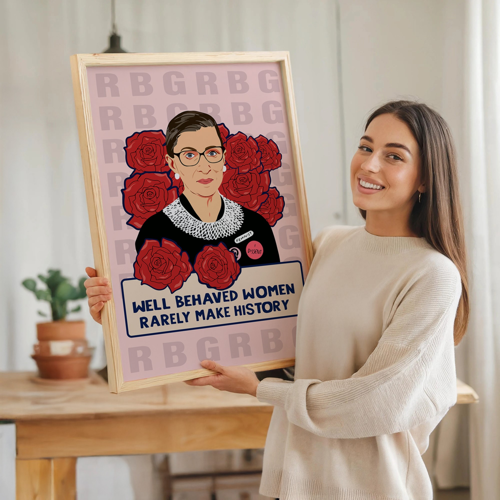 Well-Behaved RBG Empower Women Inspirational Quote Wall Art - Image 7