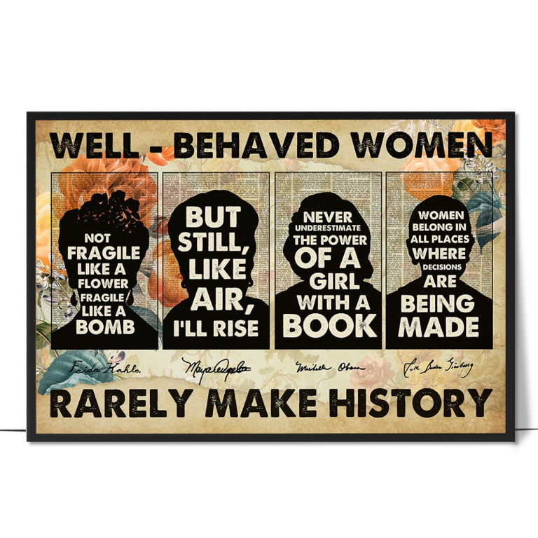 Well-Behaved Women hand-drawn poster — Bold hand-lettered type in a warm, vintage palet