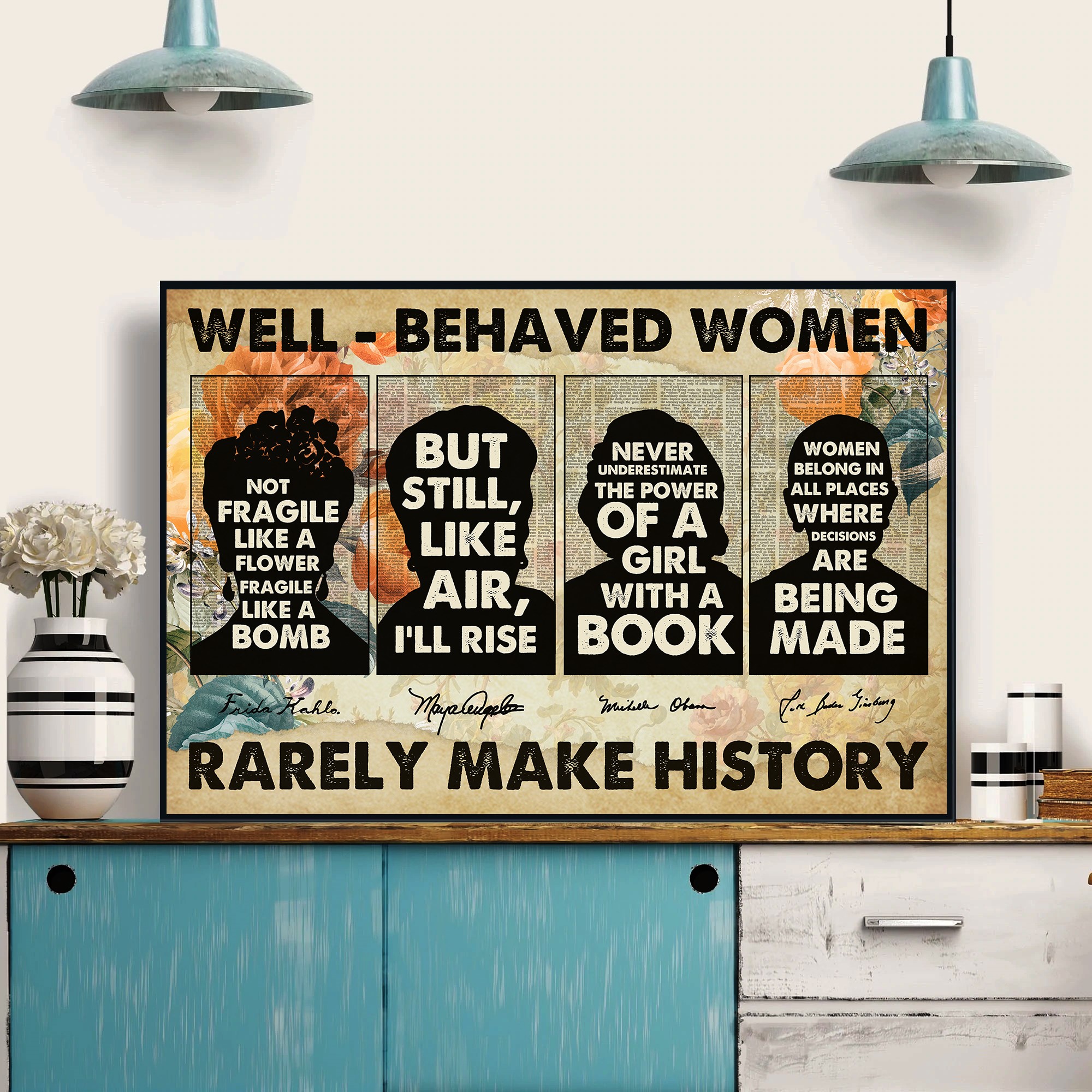 Well-Behaved Women Rarely Make Inspirational Quote Wall Art - Image 3