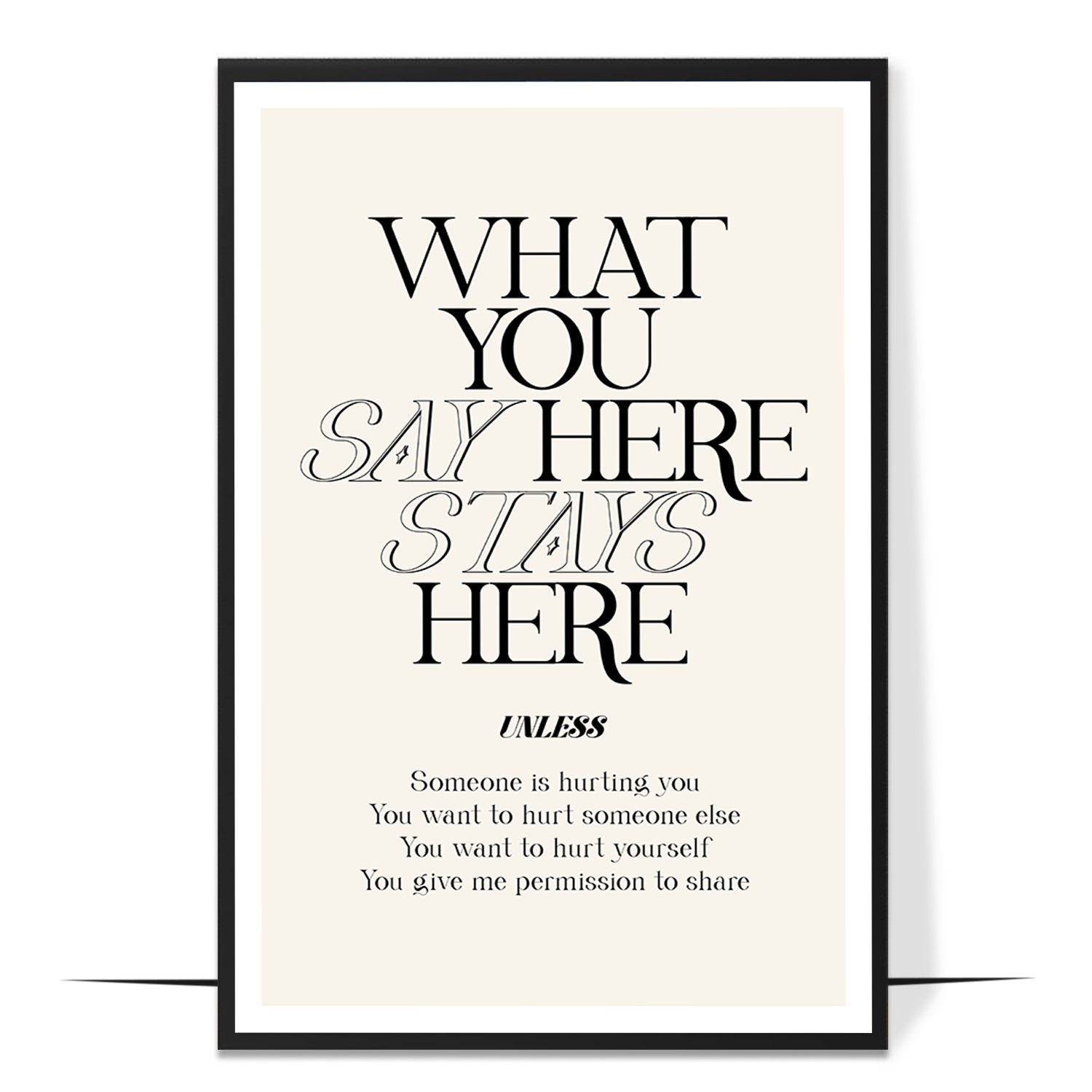 What You Say Here Typography Wall Art