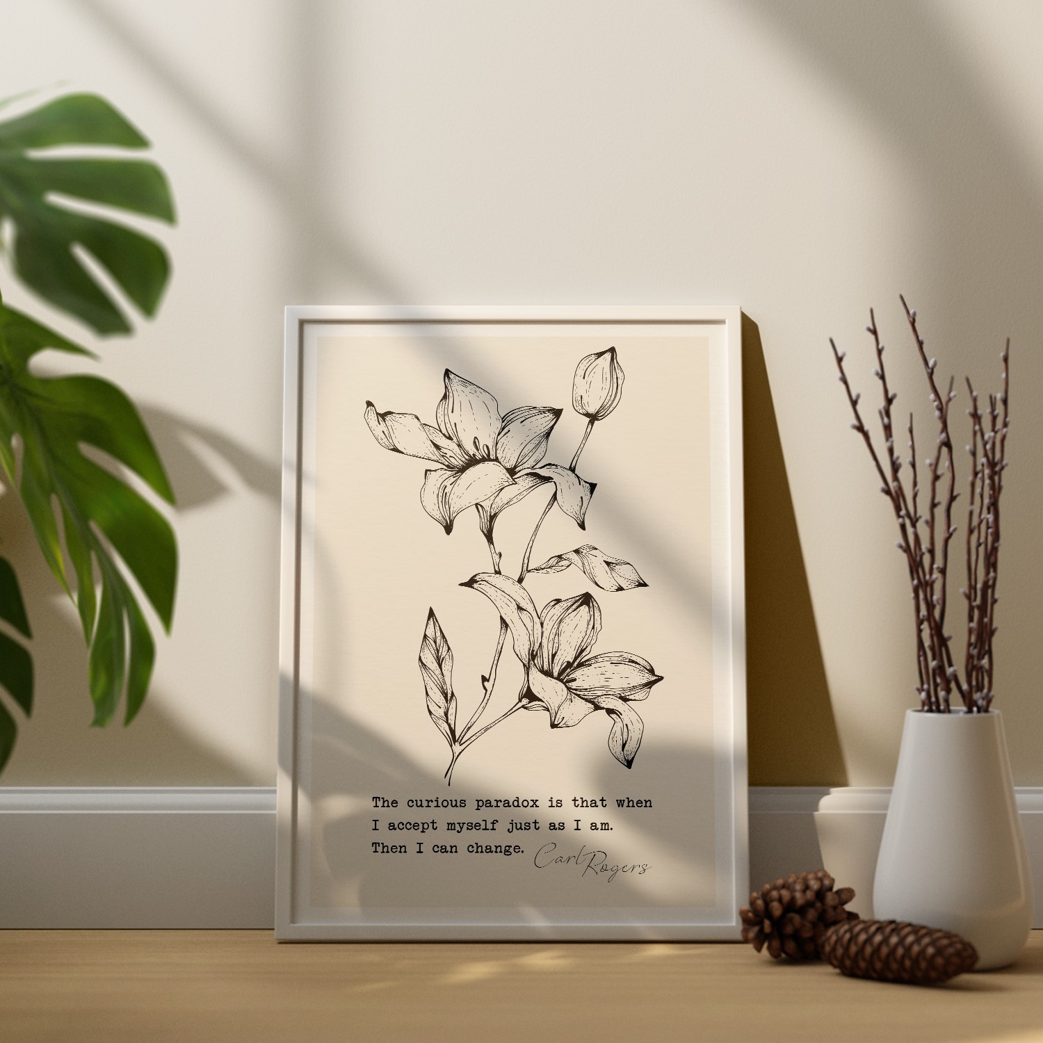 When I Accept Myself Botanical Mental Health Wall Art - Image 2