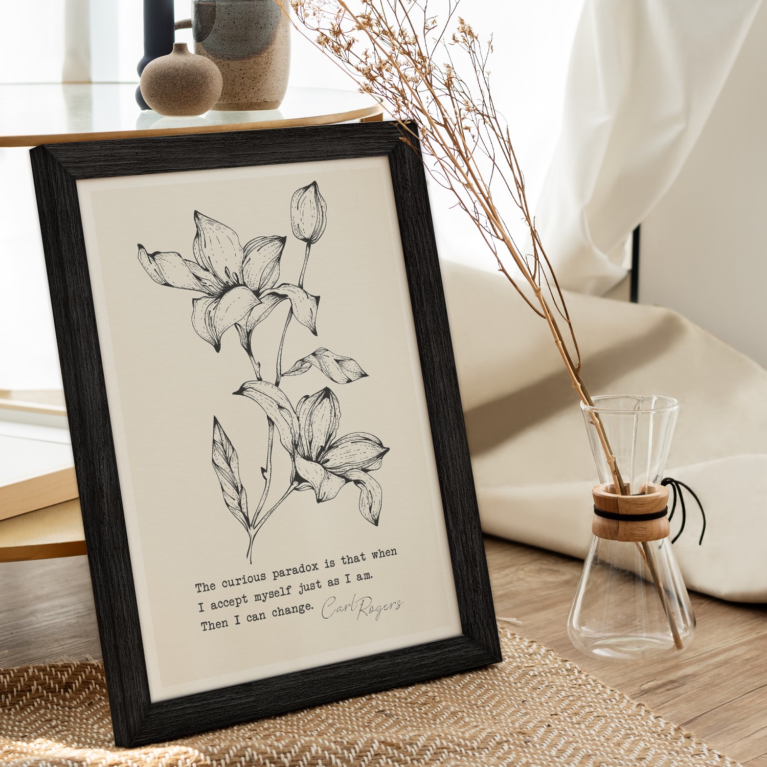 When I Accept Myself Botanical Mental Health Wall Art - Image 4