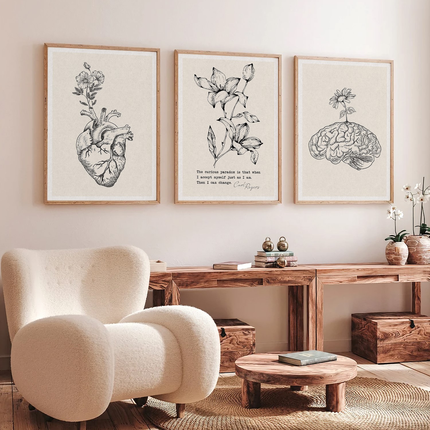 When I Accept Myself Botanical Mental Health Wall Art - Image 6