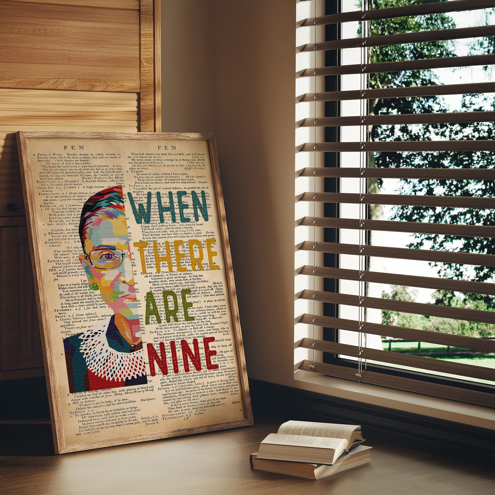 When There Are Nine RBG Empower Inspirational Quote Wall Art - Image 2