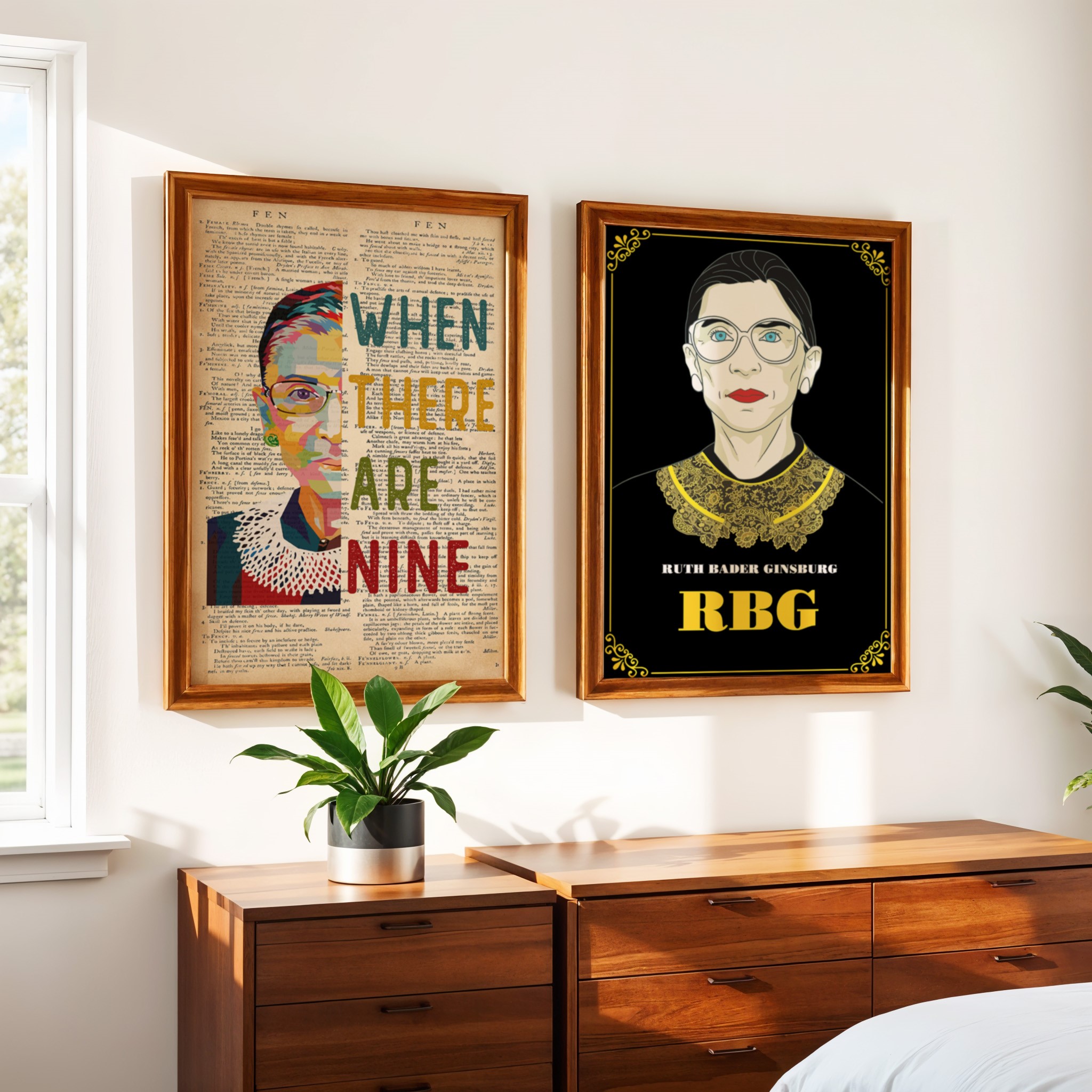 When There Are Nine RBG Empower Inspirational Quote Wall Art - Image 6