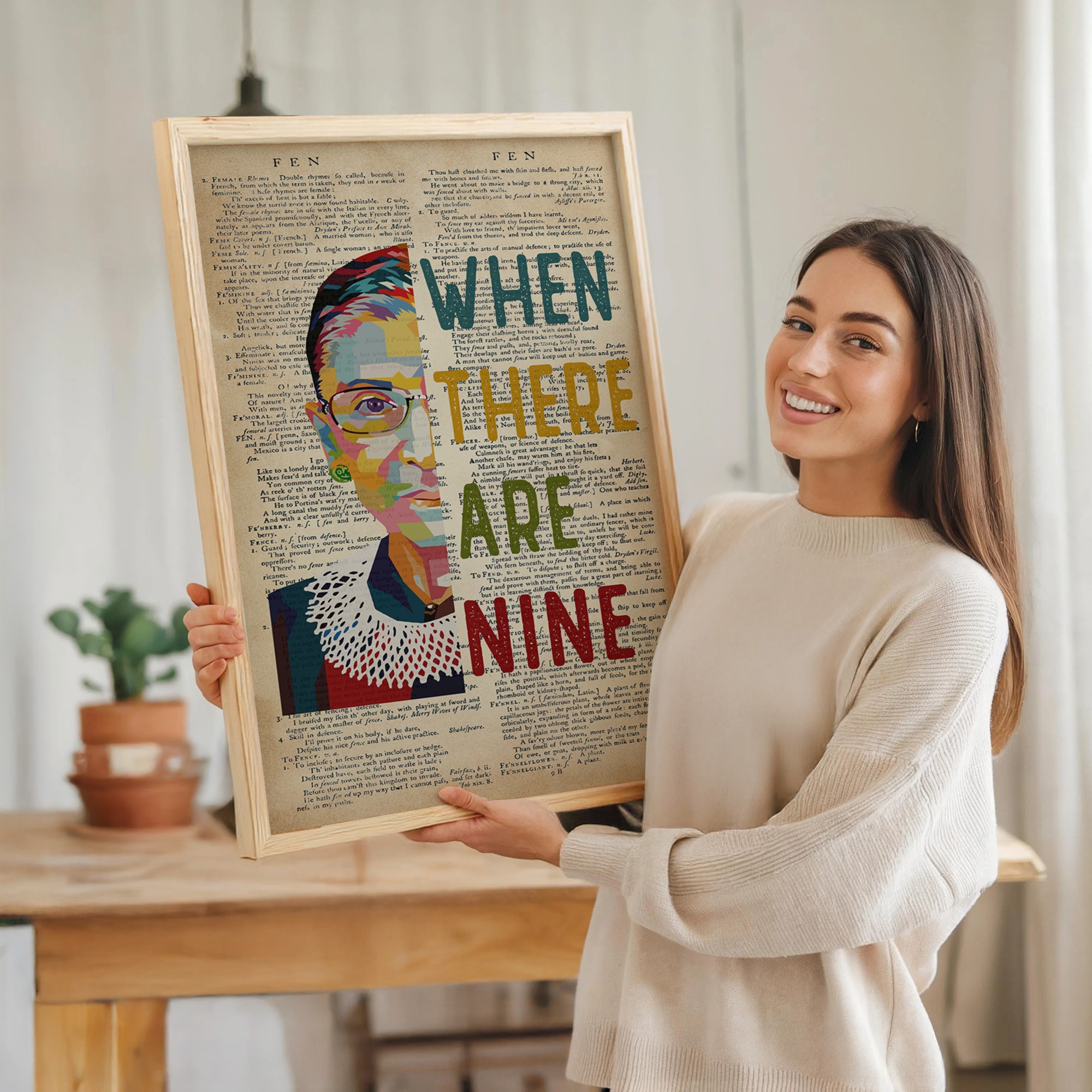 When There Are Nine RBG Empower Inspirational Quote Wall Art - Image 7