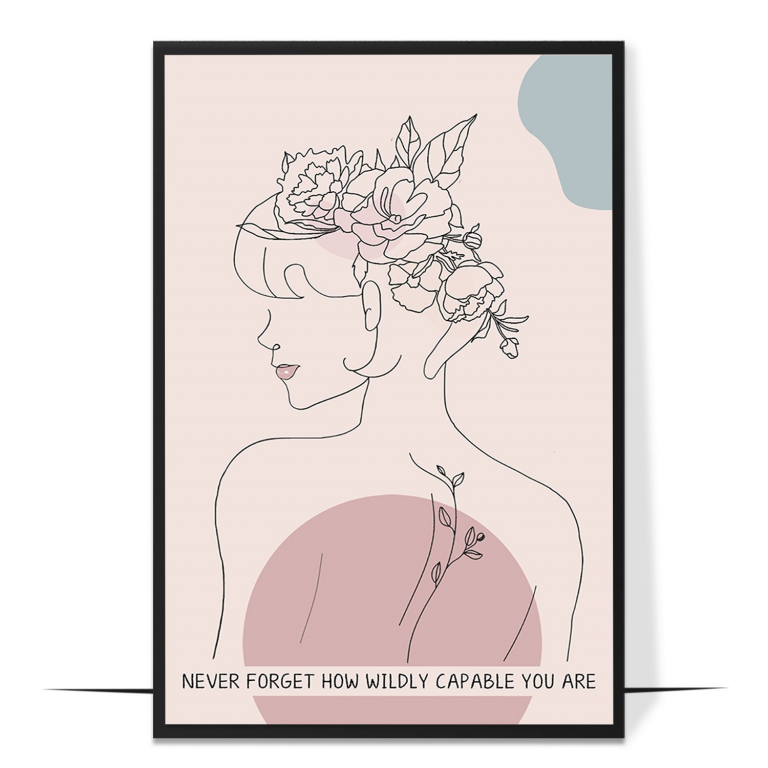 Wildly Capable hand-drawn abstract print — A soft abstract gradient framing the words y