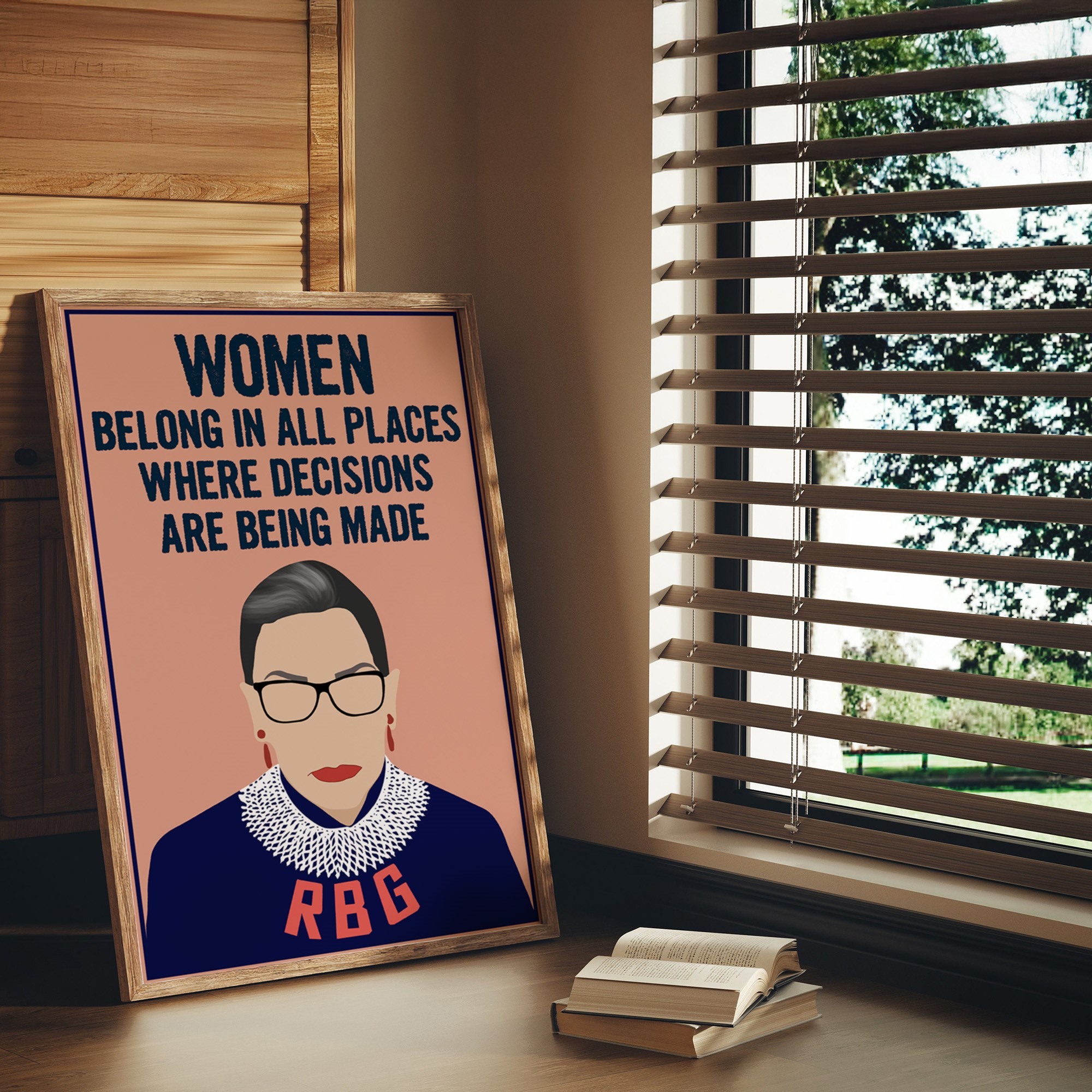 Women Belong in All Places RBG Inspirational Quote Wall Art - Image 2