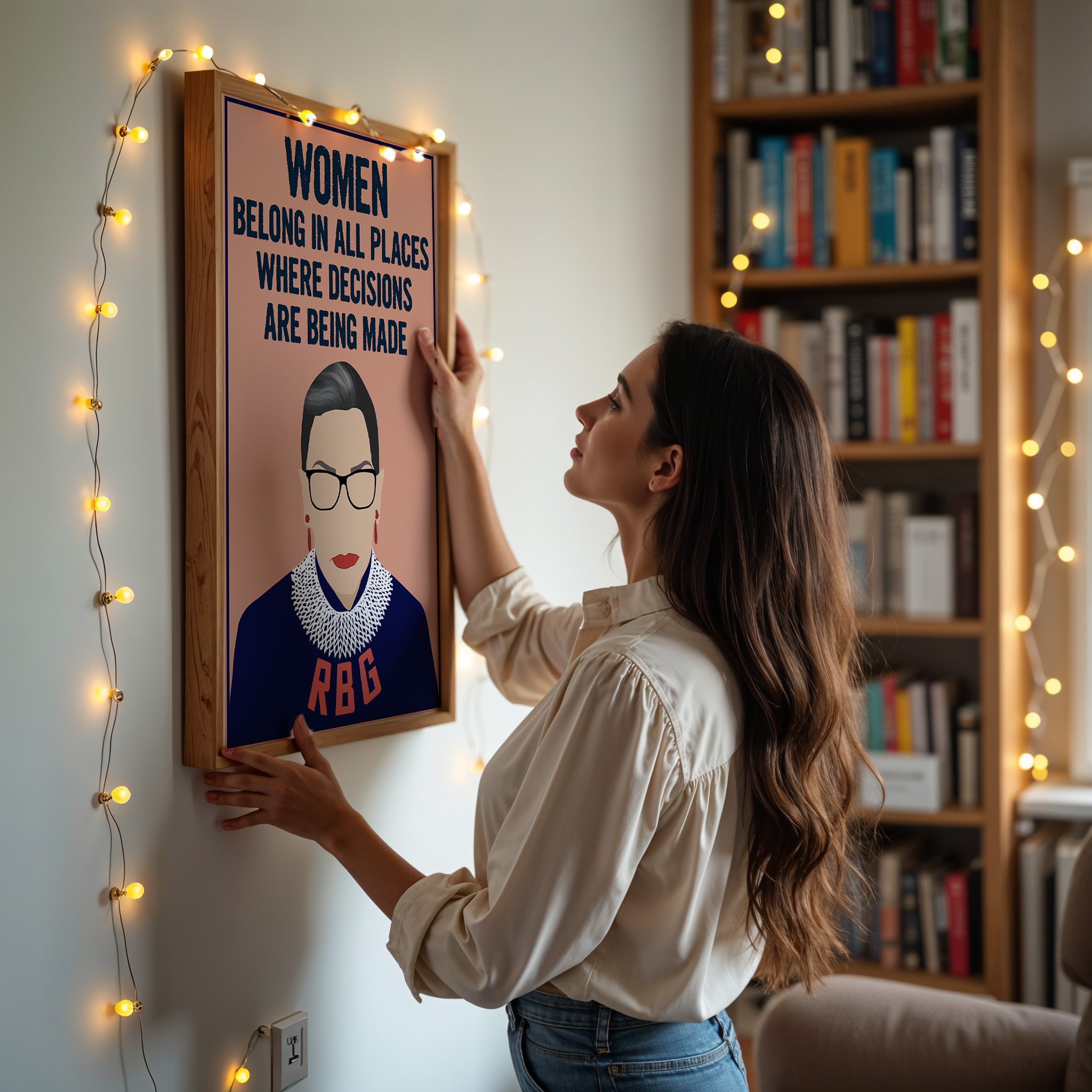 Women Belong in All Places RBG Inspirational Quote Wall Art - Image 3