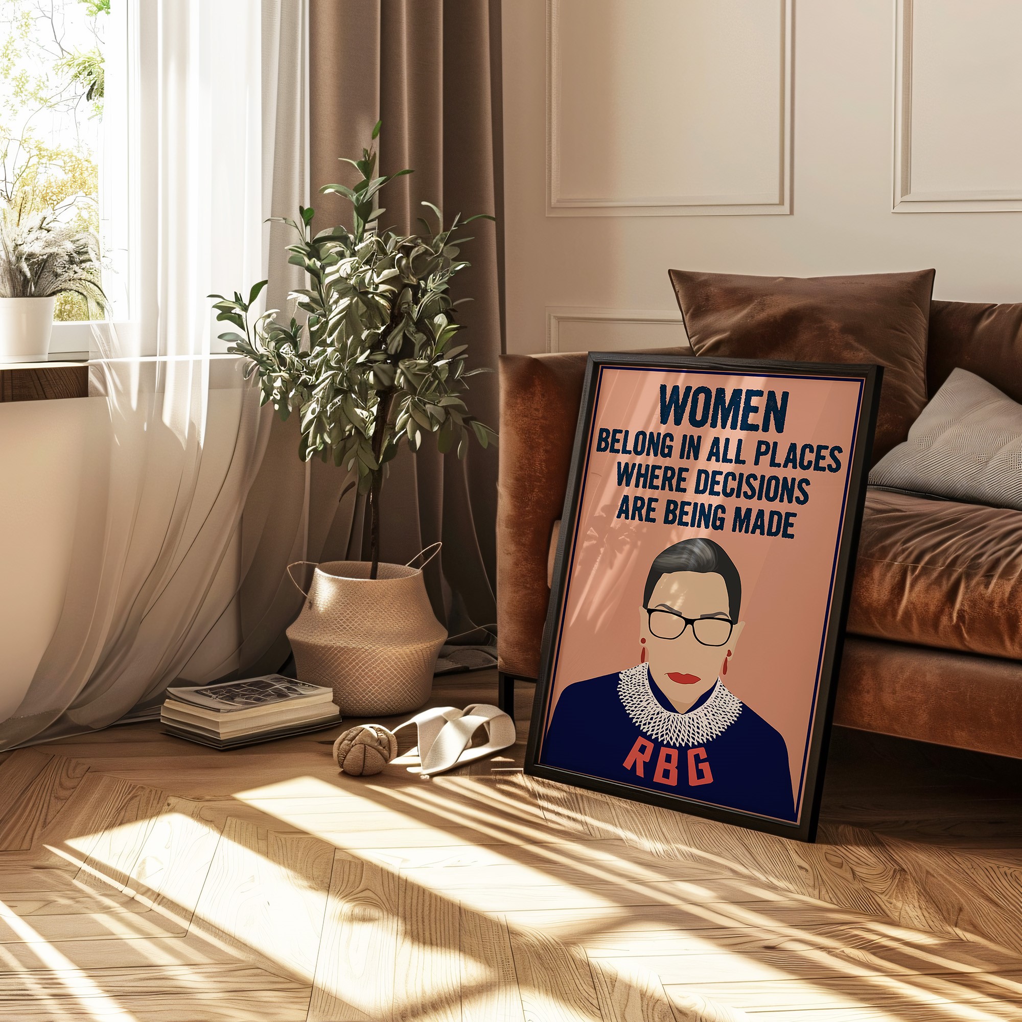 Women Belong in All Places RBG Inspirational Quote Wall Art - Image 4