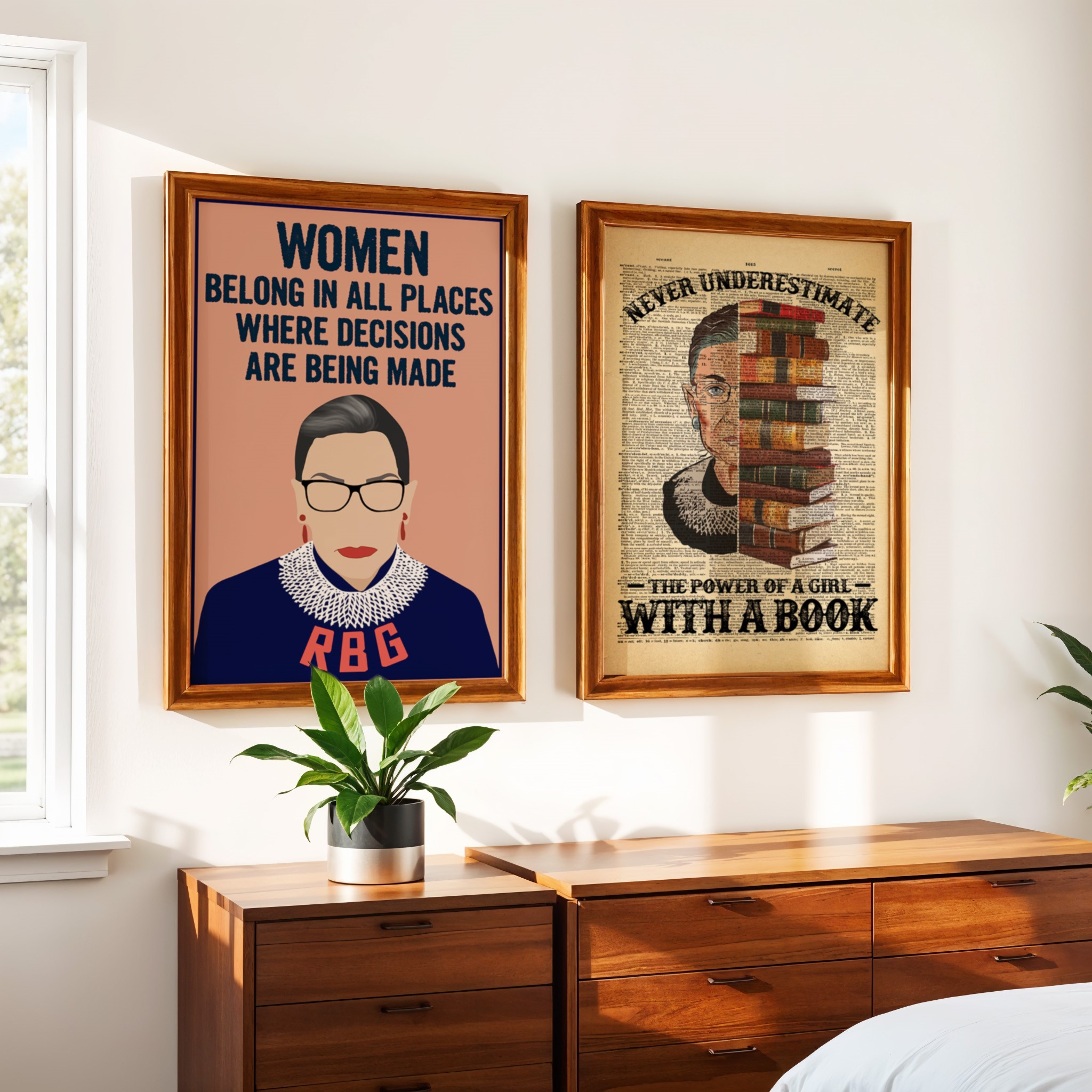 Women Belong in All Places RBG Inspirational Quote Wall Art - Image 6