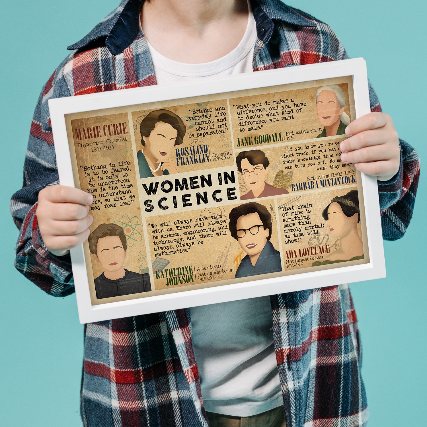 Women in Science Inspirational Quote Wall Art - Image 5