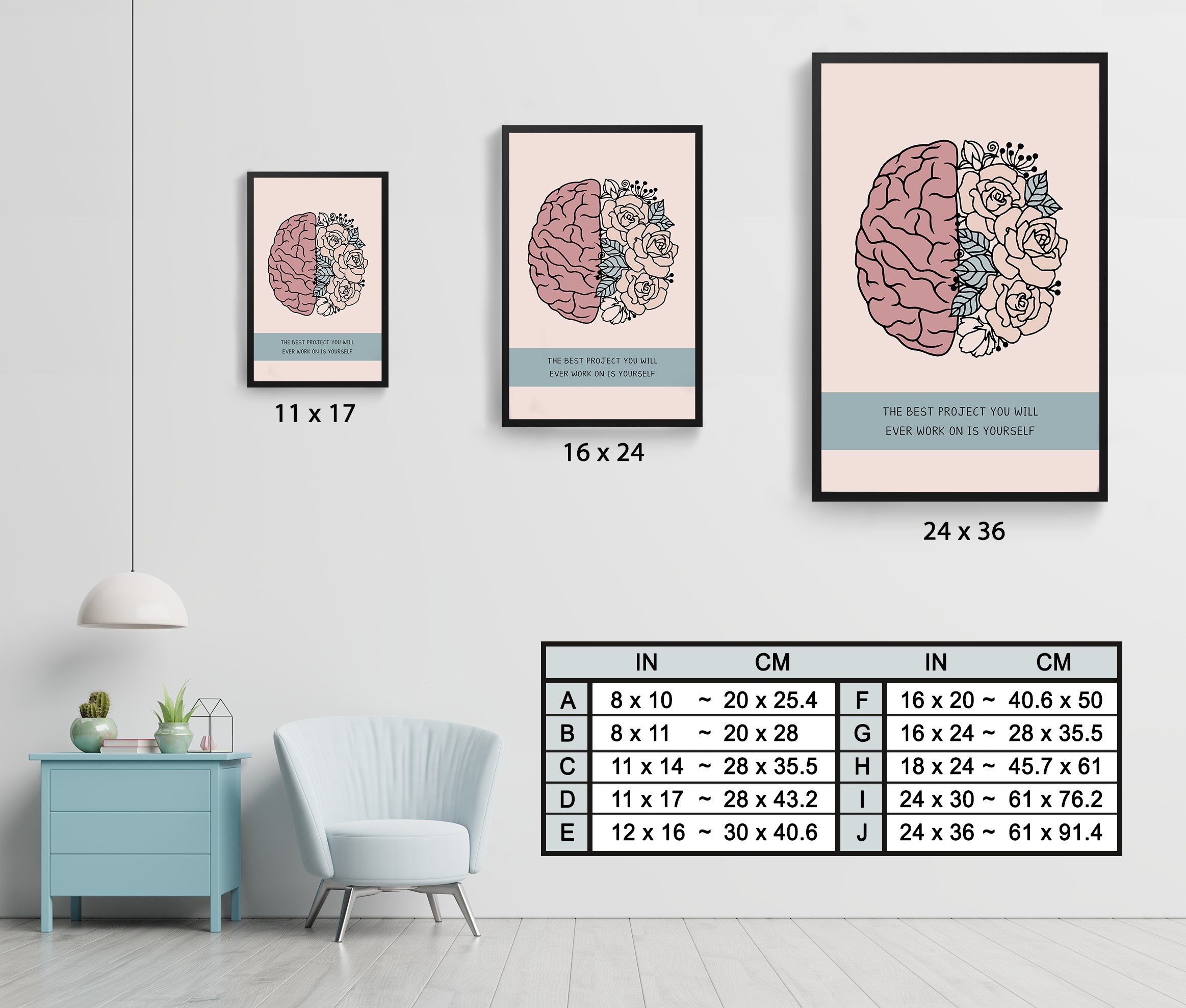 Work on Yourself Abstract Mental Health Wall Art - Image 7