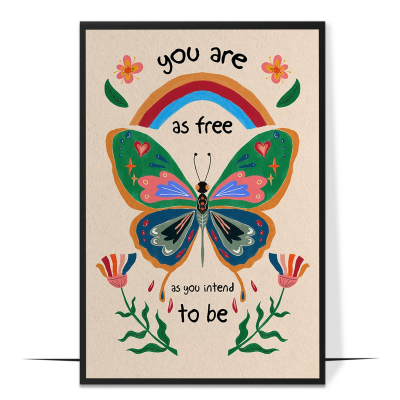 You Are As Free Colorful Wall Art