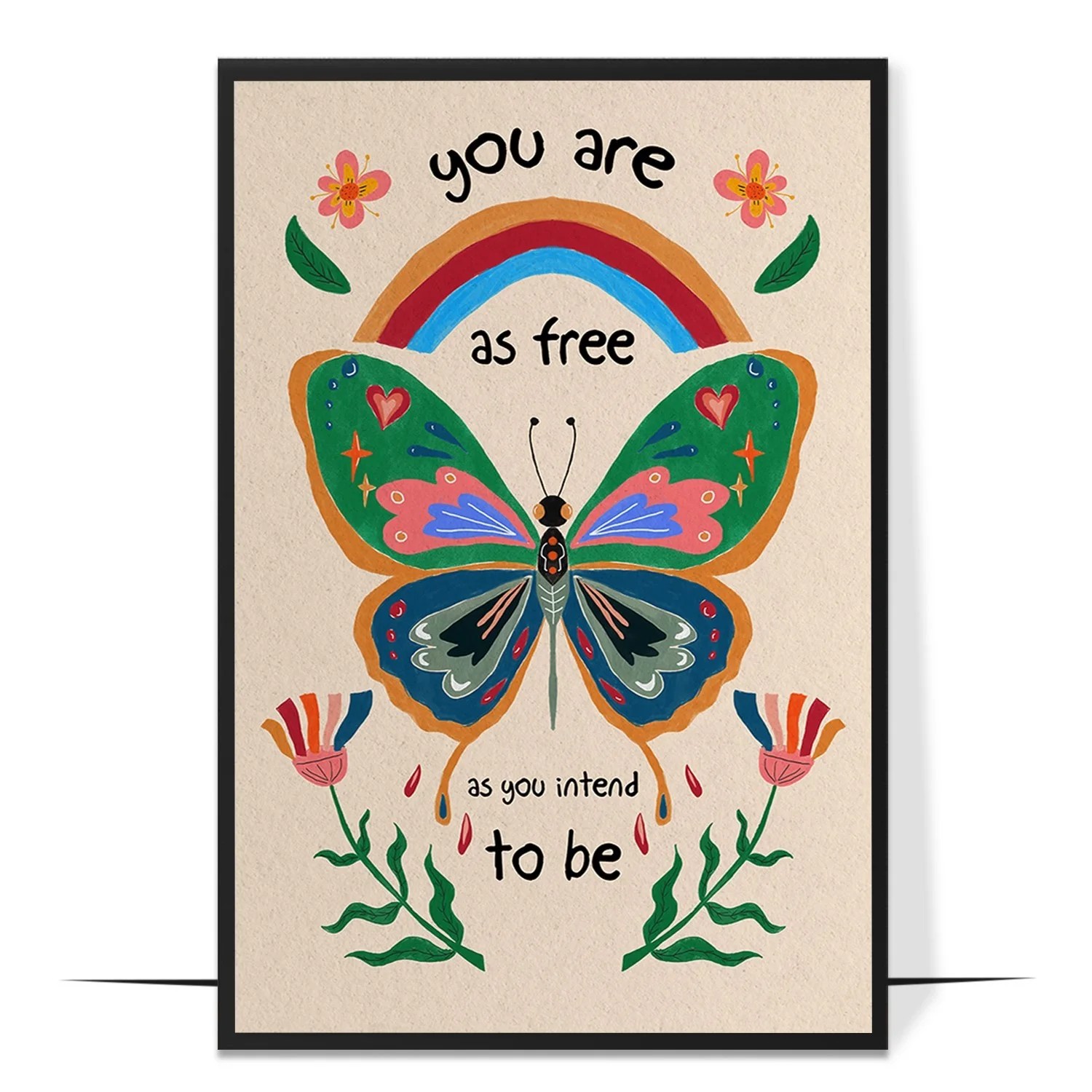 You Are As Free Colorful Wall Art