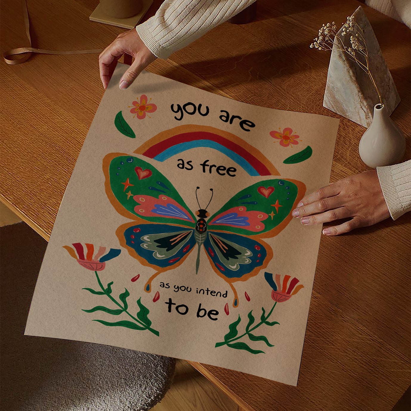 You Are As Free As Colorful Mental Health Wall Art - Image 2