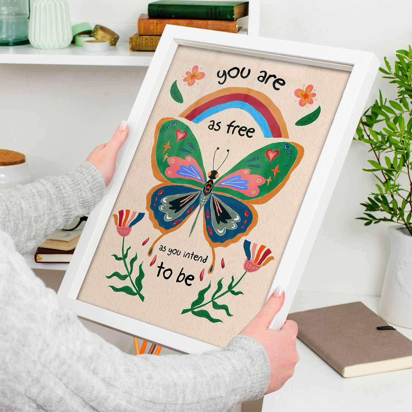 You Are As Free As Colorful Mental Health Wall Art - Image 5