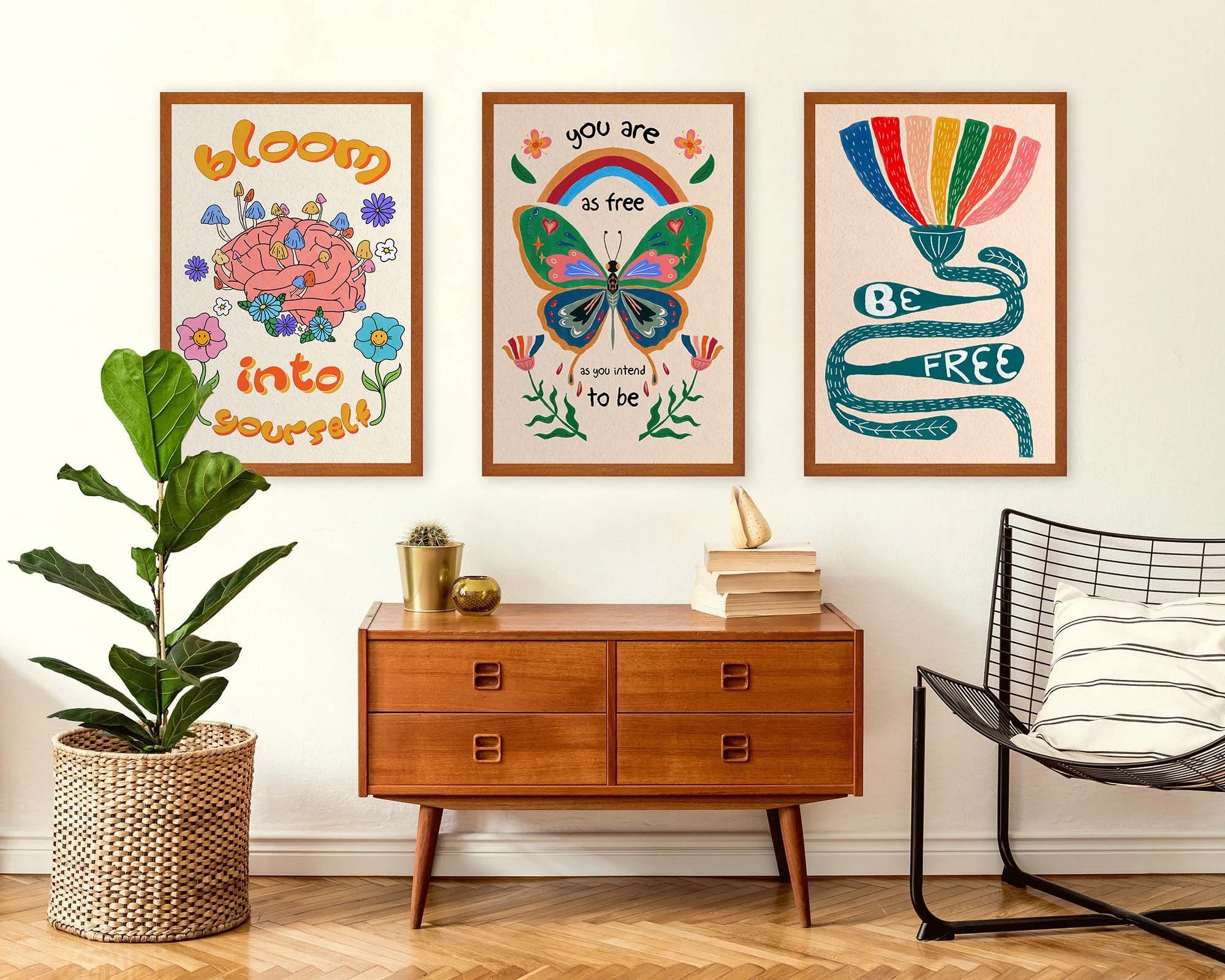 You Are As Free As Colorful Mental Health Wall Art - Image 6