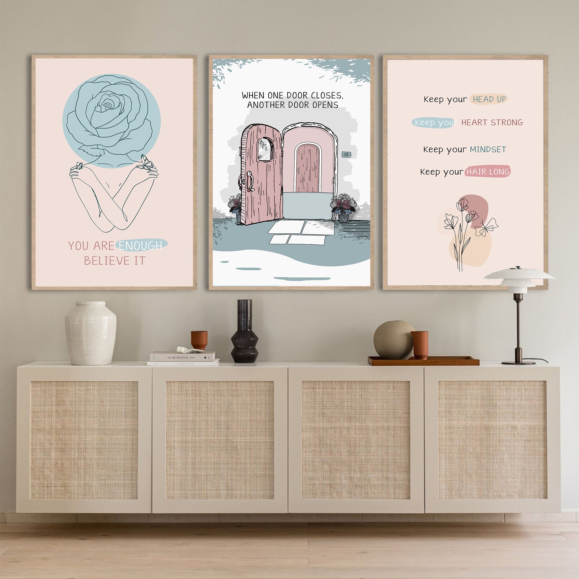 You Are Enough Positive Mental Health Abstract Wall Art - Image 6