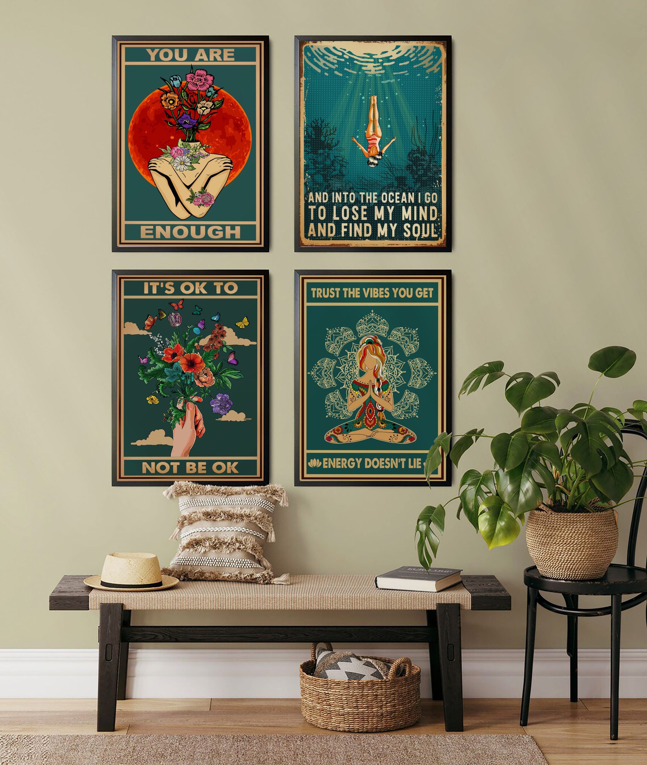 You Are Enough Vintage Mental Health Printable - Image 6