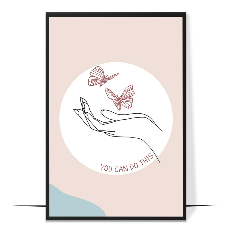 You Can Do This hand-drawn abstract print — A dreamy abstract blend framing the words yo