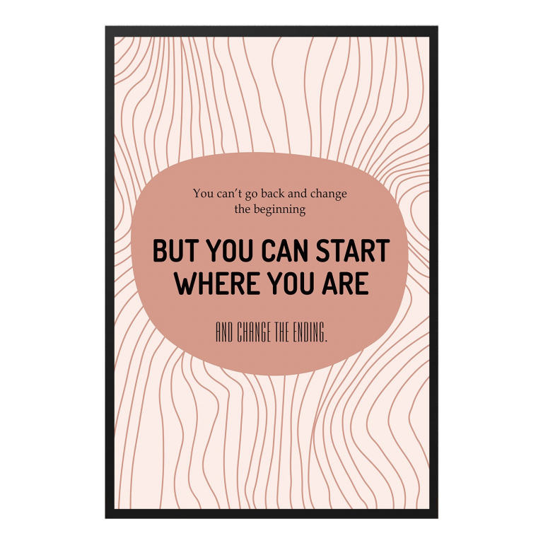 You Can Start Where You Are hand-drawn abstract print — A minimal abstract gradient framing the word
