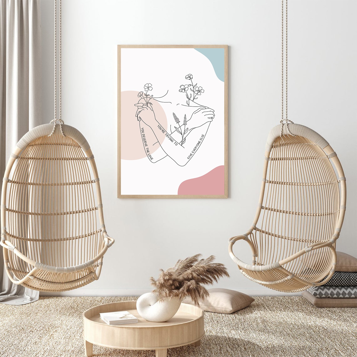 You Deserve the Love Abstract Mental Health Wall Art - Image 4