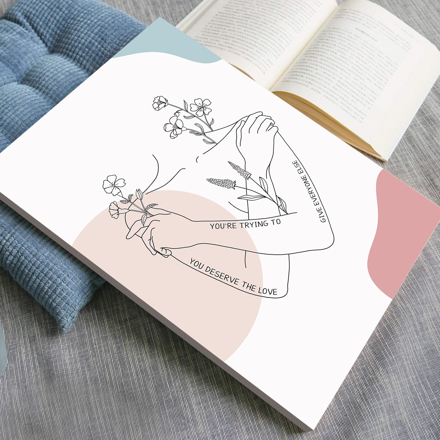 You Deserve the Love Abstract Mental Health Wall Art - Image 5