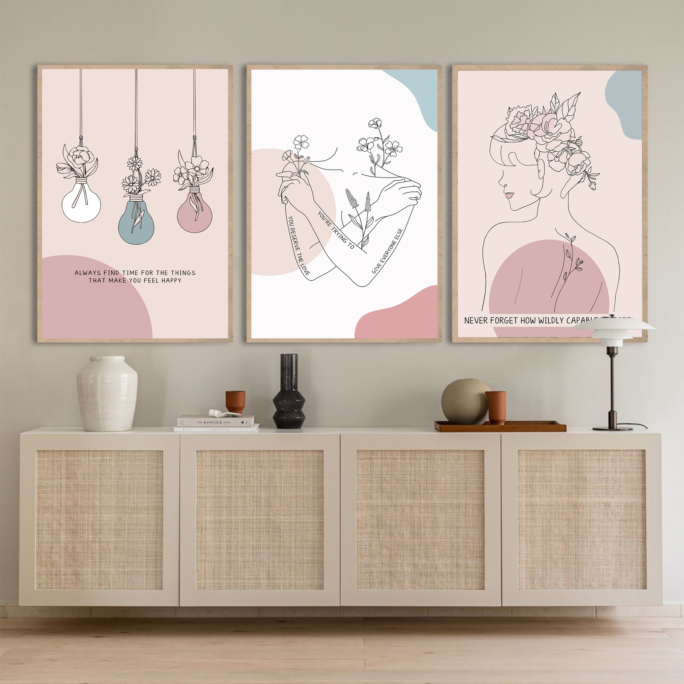 You Deserve the Love Abstract Mental Health Wall Art - Image 6