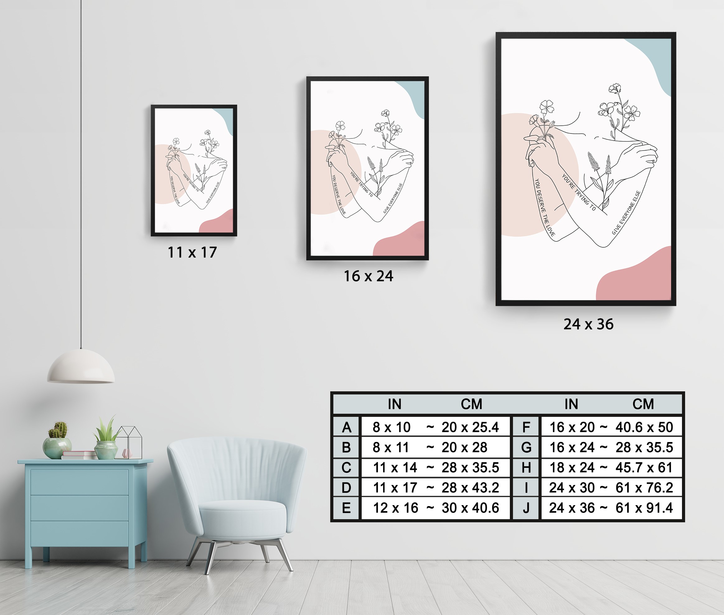 You Deserve the Love Abstract Mental Health Wall Art - Image 7