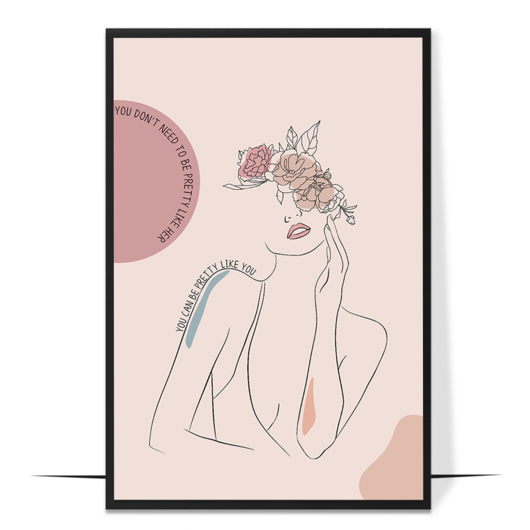 You Don't Need to Be Perfect hand-drawn abstract print — A soft abstract gradient framing a gentle re