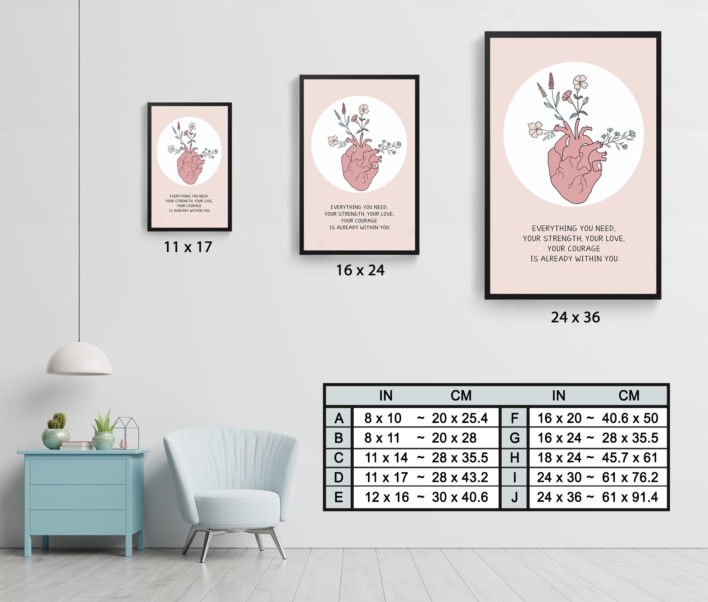 Your Strength Your Love Abstract Mental Health Wall Art - Image 7