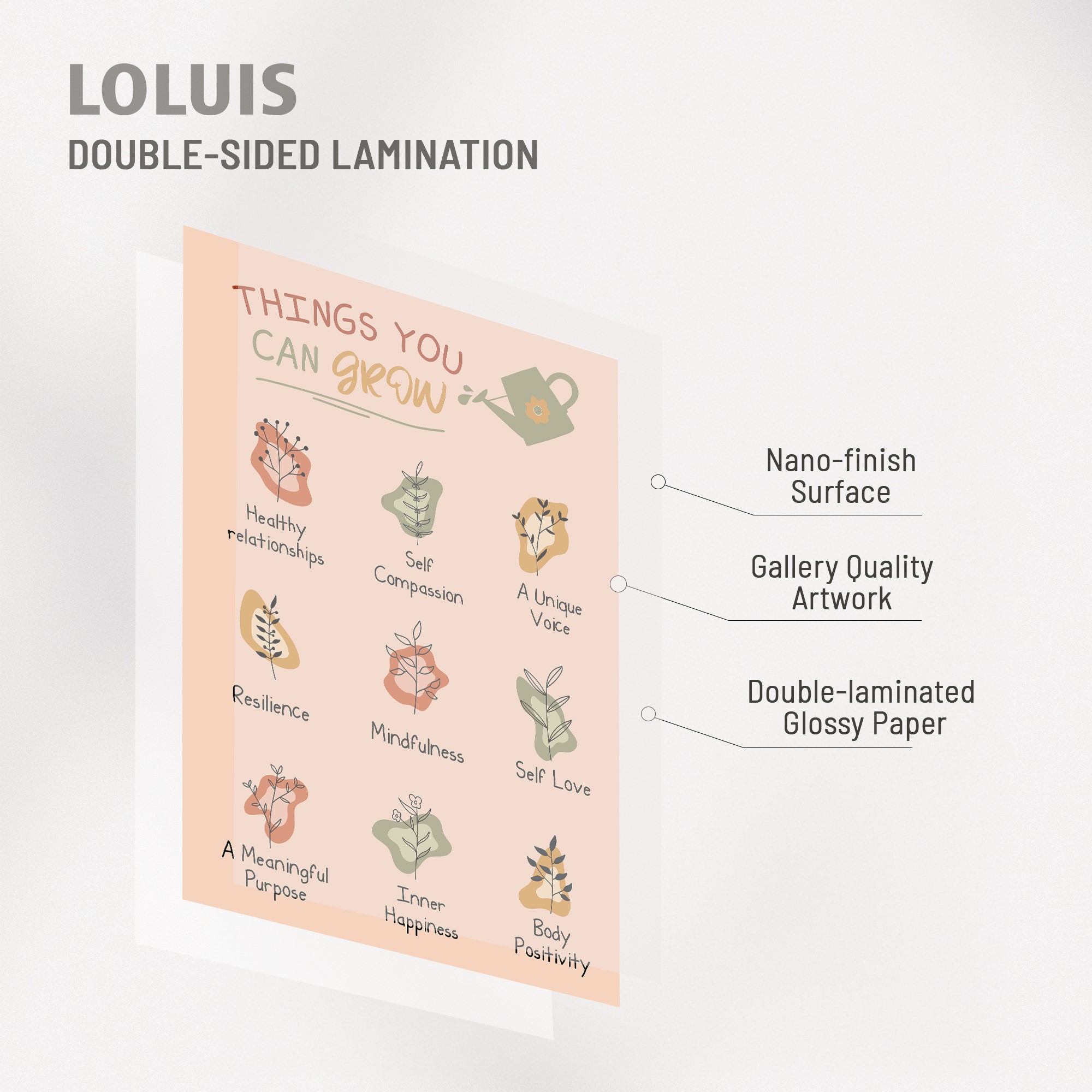 9Pcs Boho Mental Health Therapy Unframed 8x10in Laminated Poster - Image 3