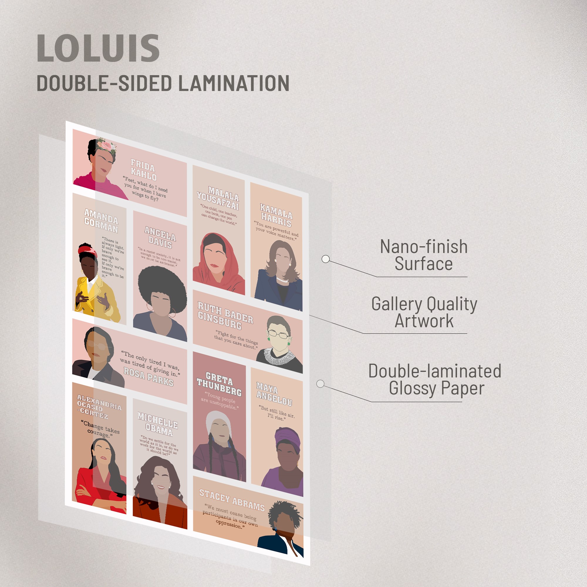 Empowered Women Inspirational Unframed 16x24in Laminated Hand-drawn Wall Art - Image 3