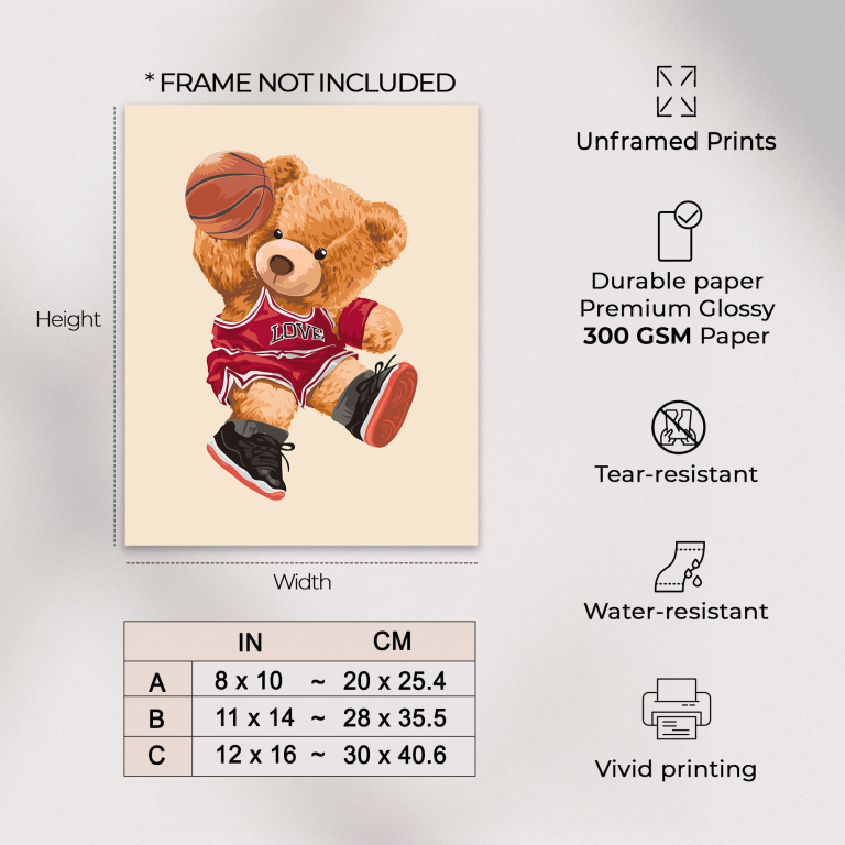 Basketball Nursery Set print arranged as a framed gallery wall