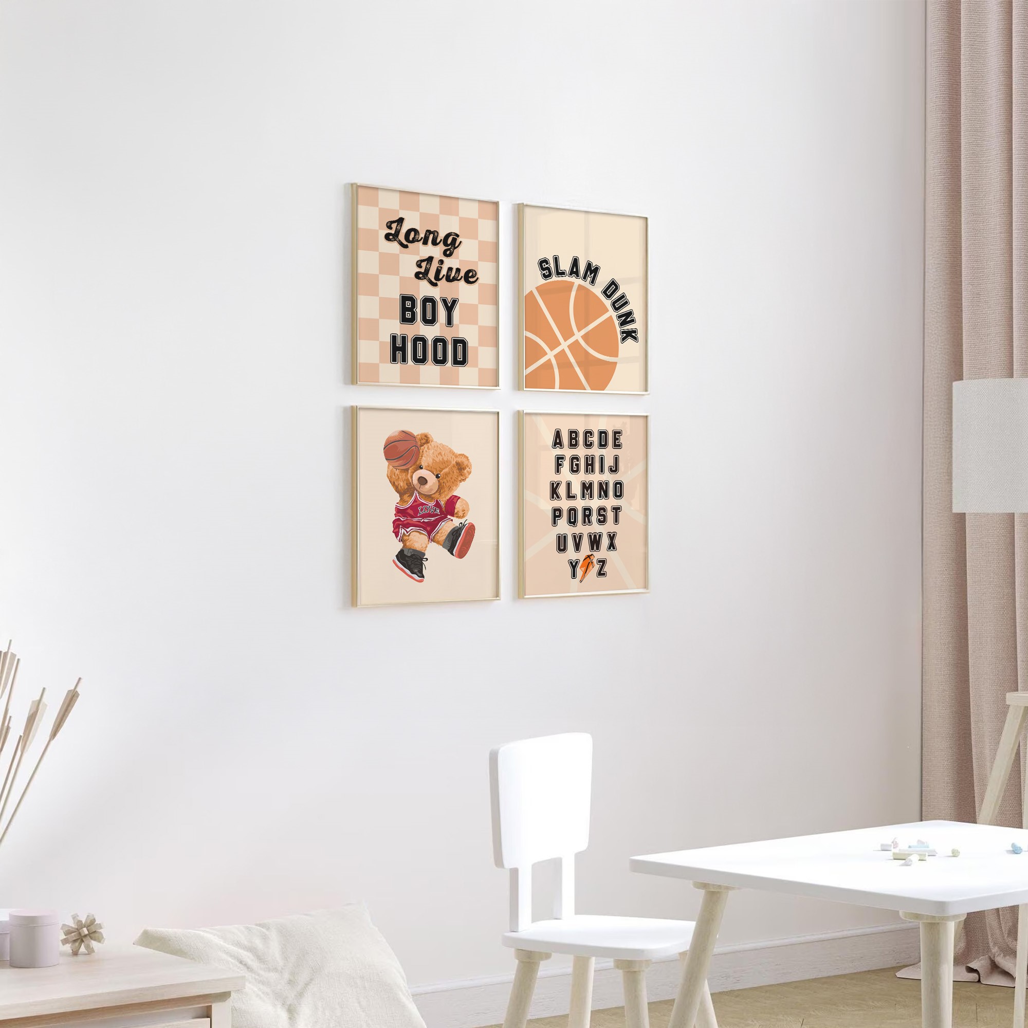 Basketball Nursery Set 4Pcs Unframed 8x10in Laminated Poster - Image 8