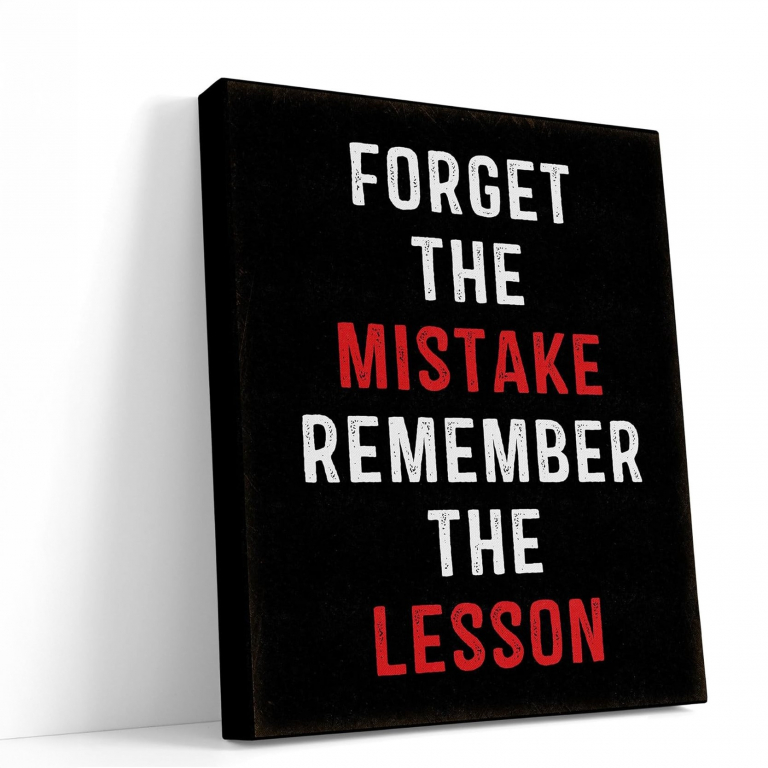 Forget the Mistake hand-drawn print — A ready-to-hang canvas framing the words forget