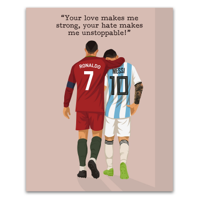 Messi Ronaldo Motivational Wall Art