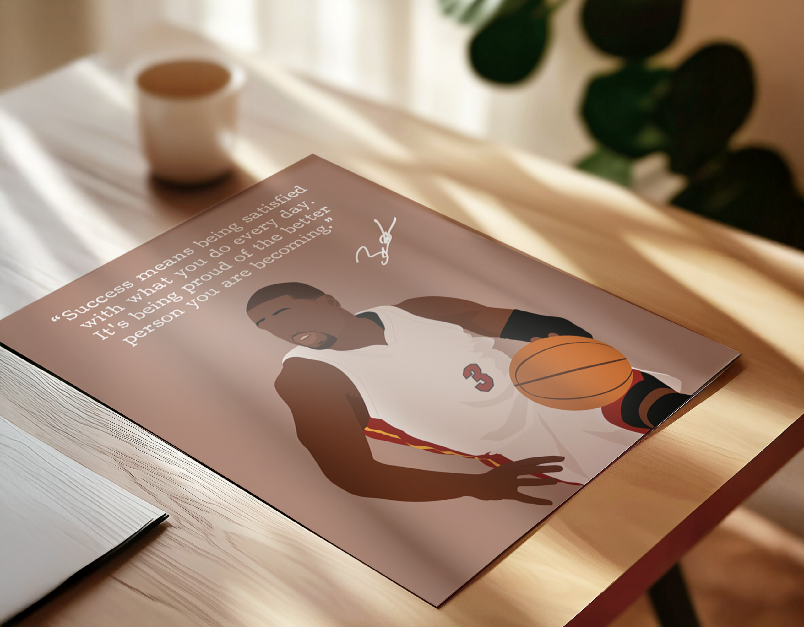 Motivational Basketball Superstars Set 9 Pcs Unframed 11x14in Laminated Hand-drawn Poster (10)