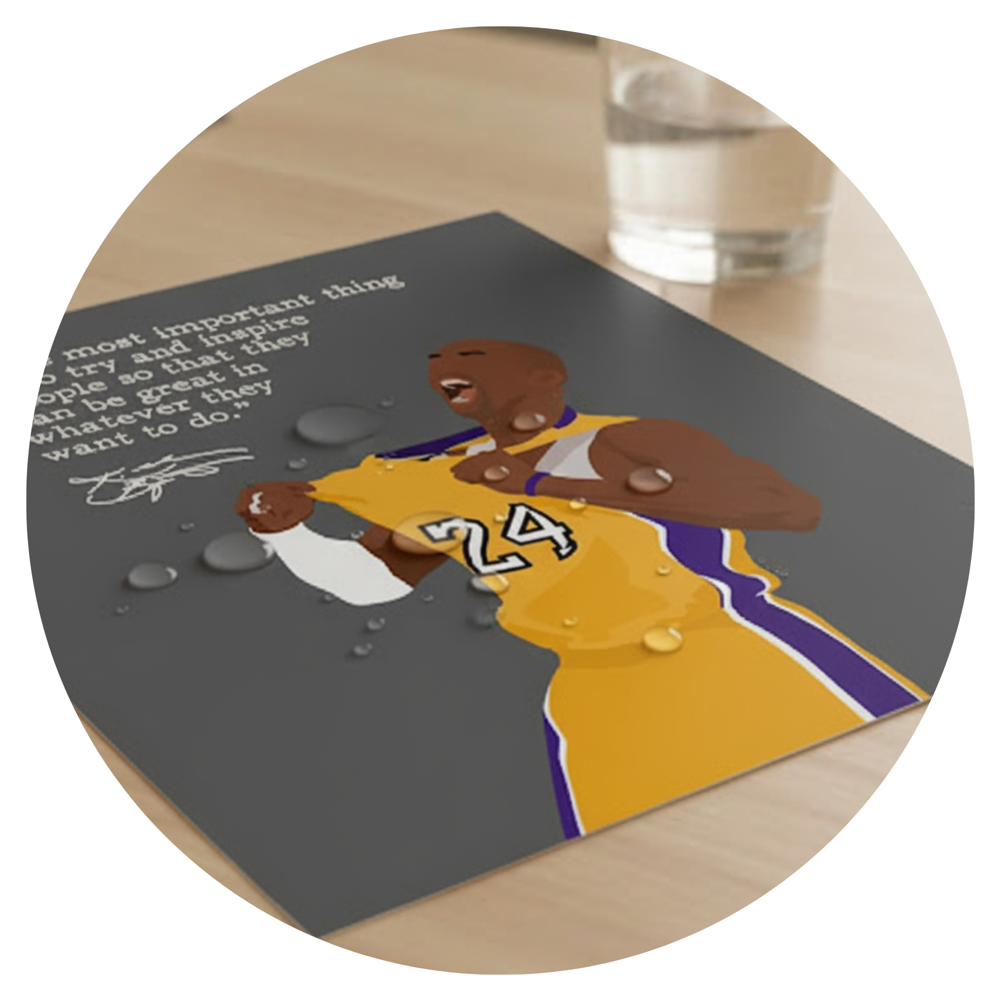 Motivational Basketball Superstars Set 9 Pcs Unframed 11x14in Laminated Hand-drawn Poster (6)