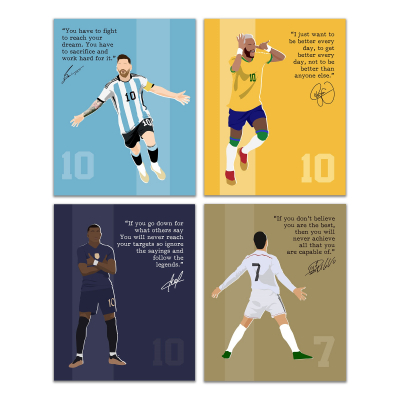 Motivational Soccer Superstars Set Poster