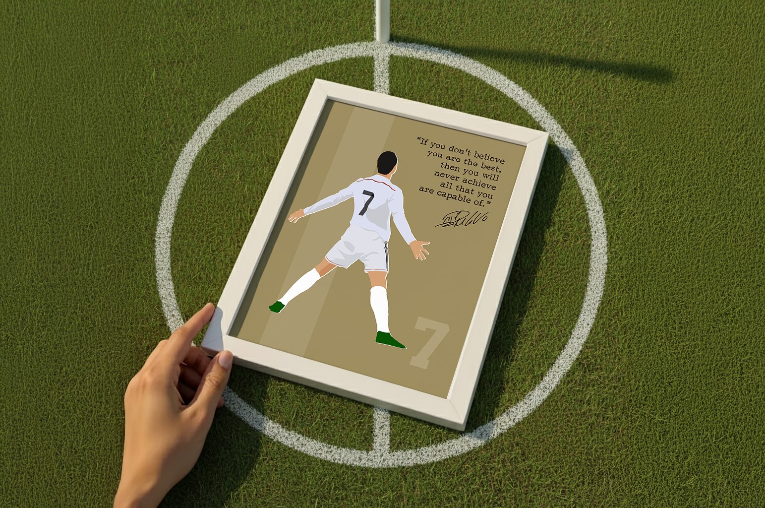 Motivational Soccer Superstars Set 4 Pcs Unframed 8x10in Laminated Hand-drawn Poster (10)