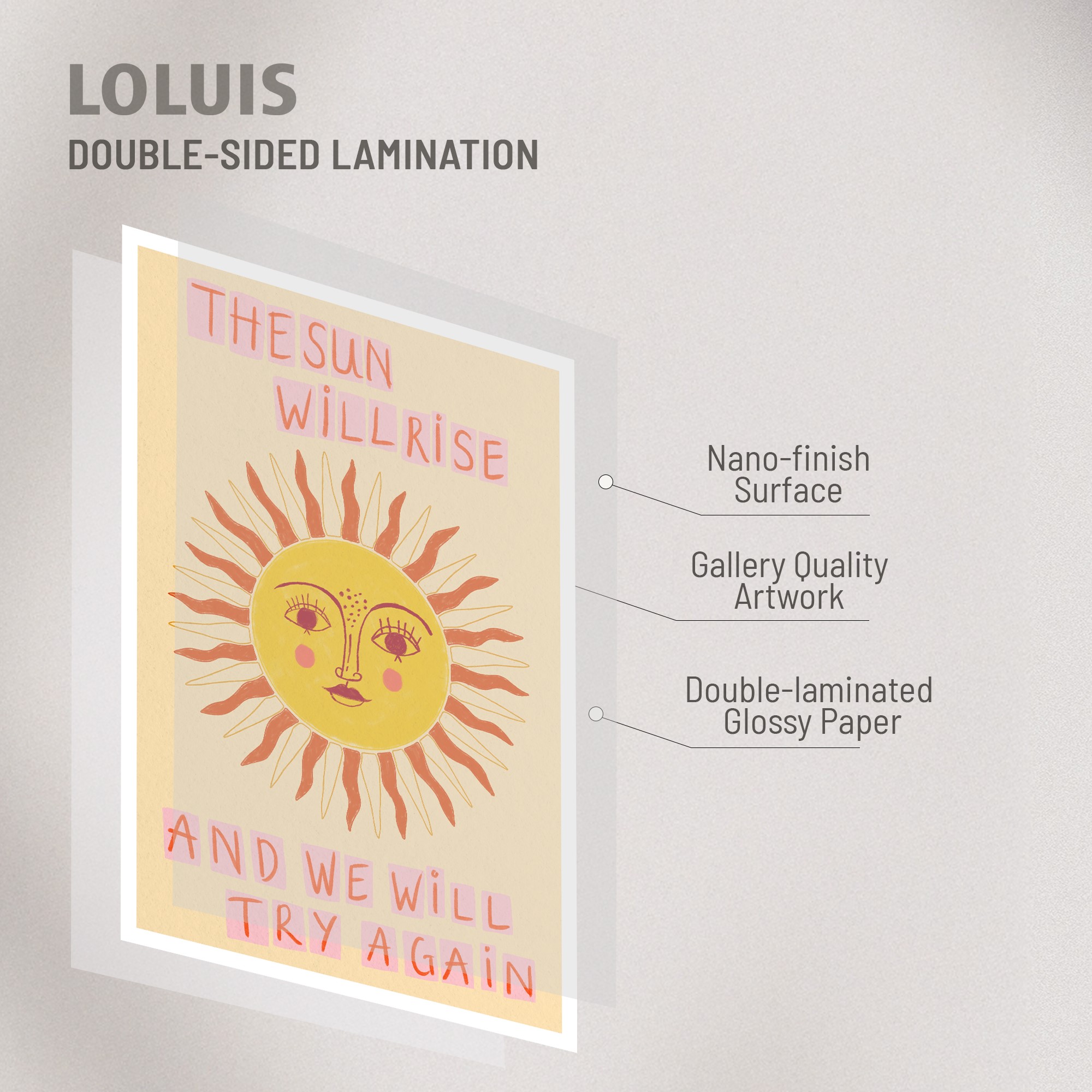 The Sun Will Rise Mental Health Unframed 16x24in Laminated Wall Art - Image 3